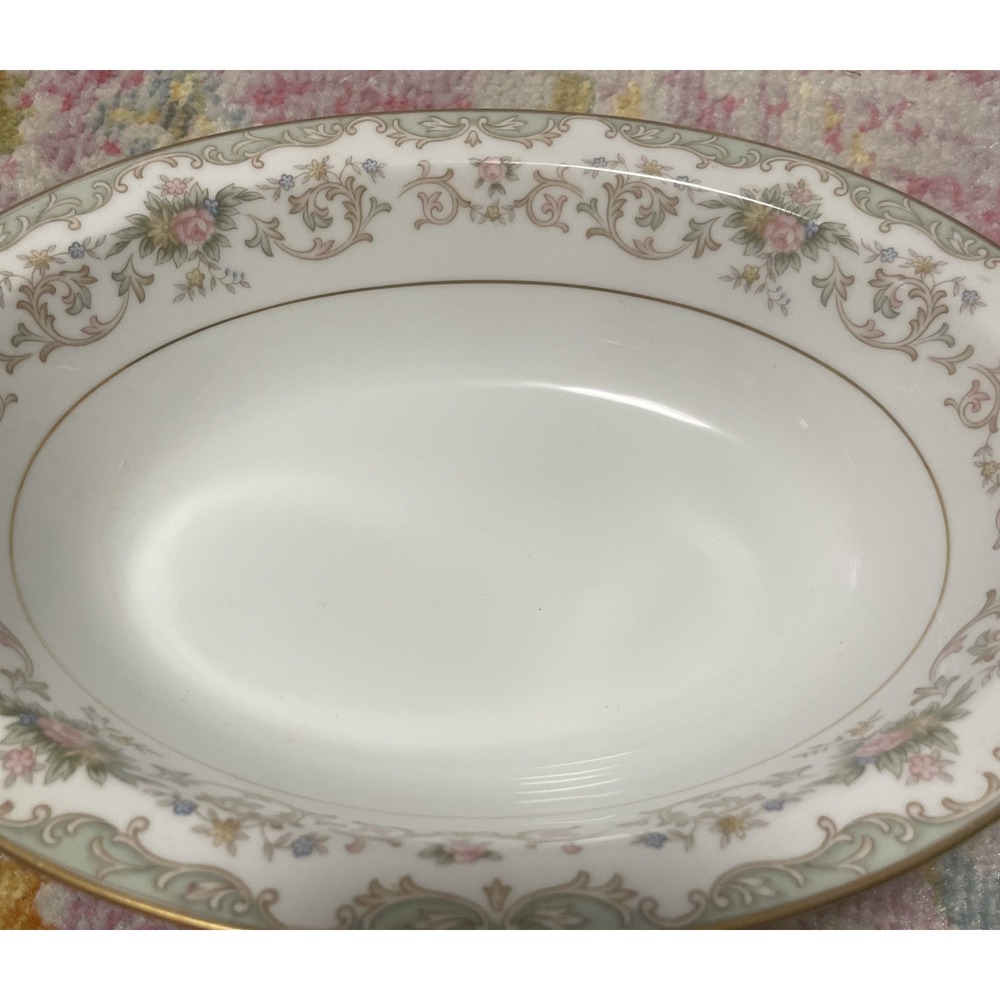 Vintage Cottagecore Noritake China Oval Serving Bowl Flowers discontinued 5908